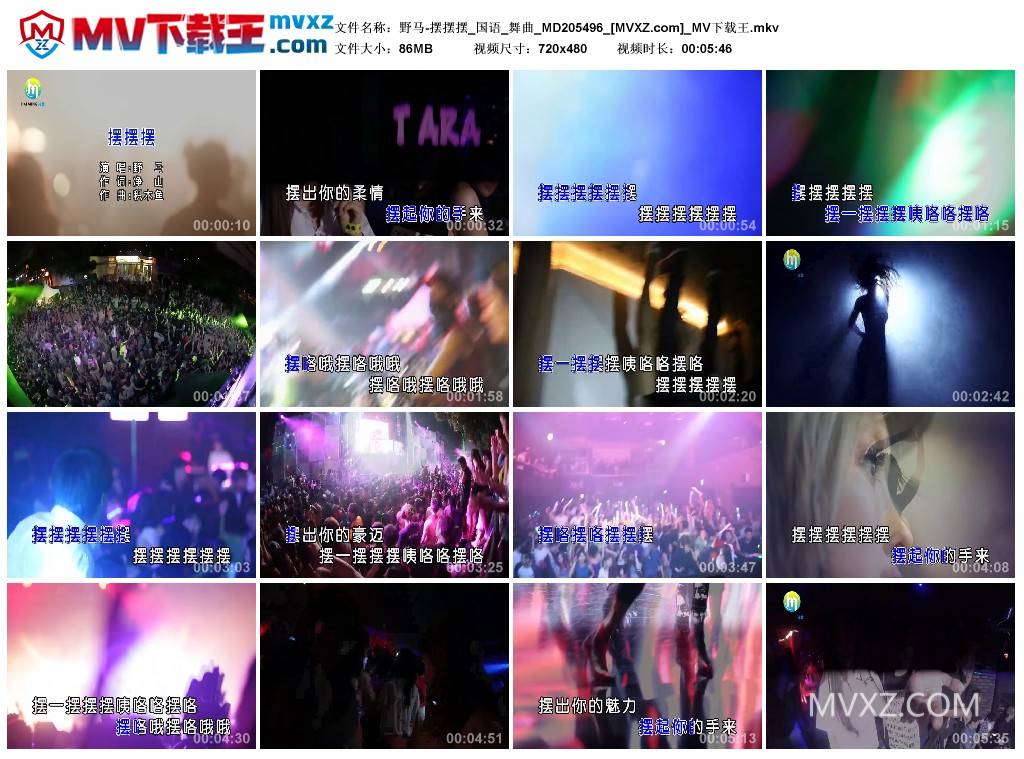 野马-摆摆摆_国语_舞曲_MD205496